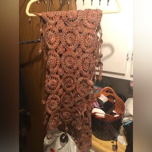 Handmade Wagon Wheel Knit Scarf- 851 $40 or $35 w/offer